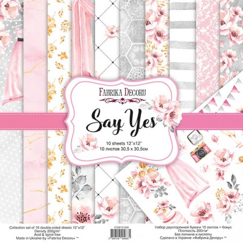 Набор бумаги "Say Yes", 30,5x30,5см, 10 листов